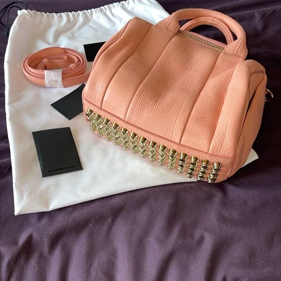 Alexander Wang Studded Pink Leather Crossbody Bag - Picture 15 of 17